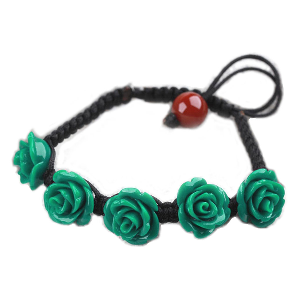 Bracelet shambhala \'Rosa Romantica\' vert - [K2876]