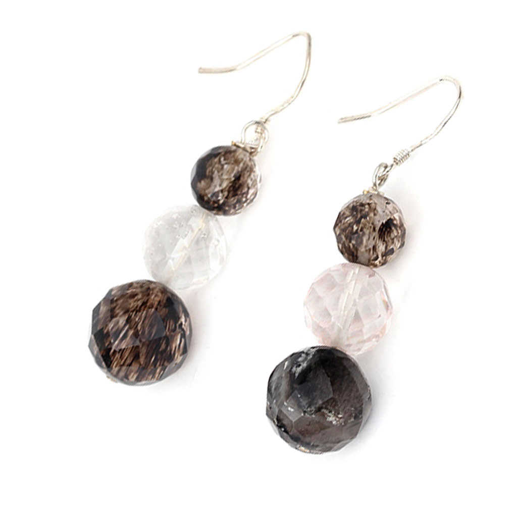 Boucles créateur \'Mineralia\' blanc fumé - [K2891]