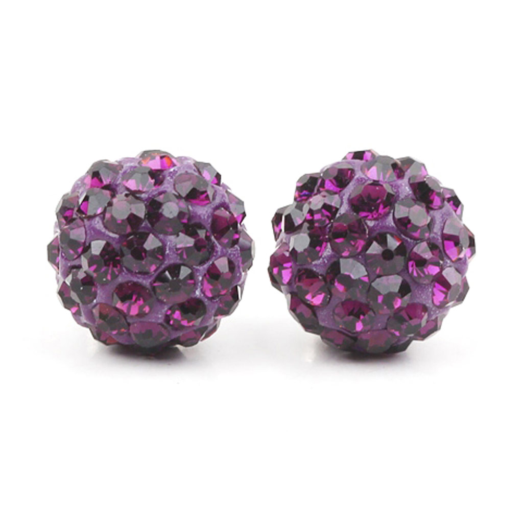 Boucles Créateur \'Sissi\' violet (10 mm) - [K2910]