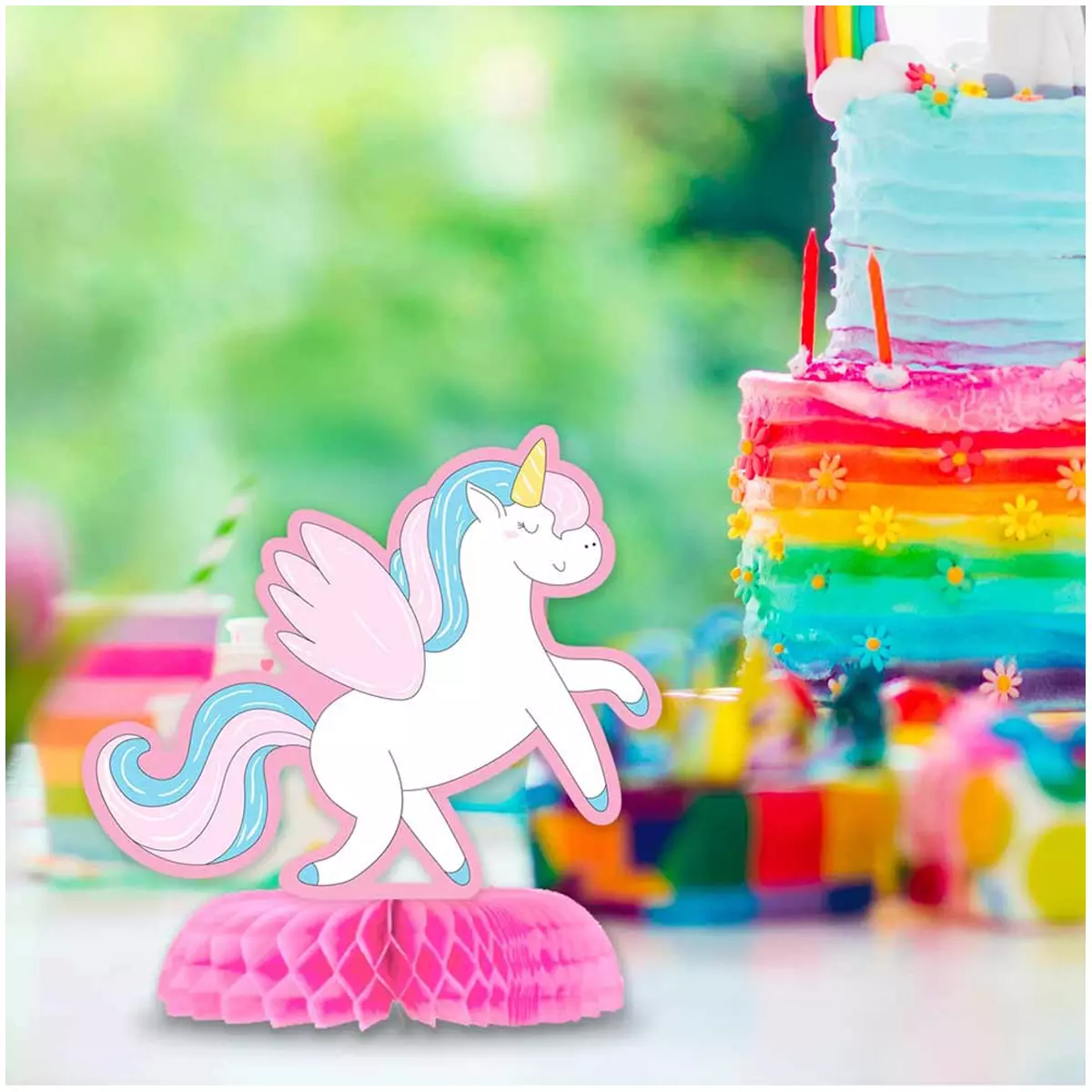 les trésors de lily Centre de table 'Licorne My Unicorn' multicolore 16x14 cm [Q7311]
