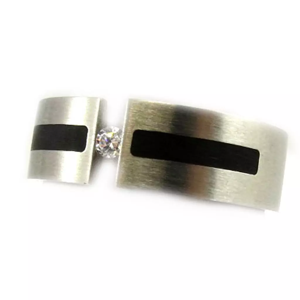 les trésors de lily Bague Acier 'Tony' Noir Acier [E4322]