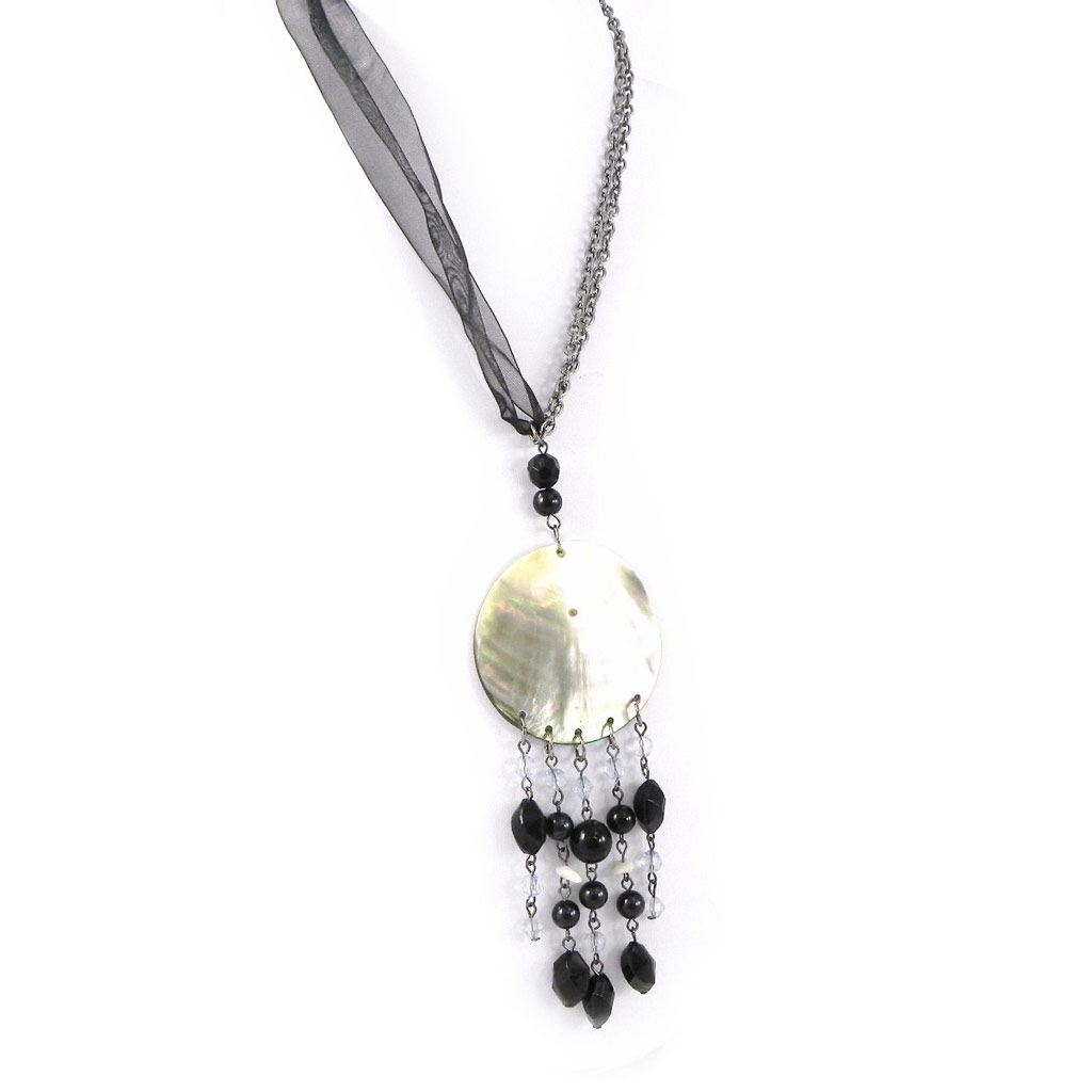 Collier \'Maeva\' Noir  - [E4353]