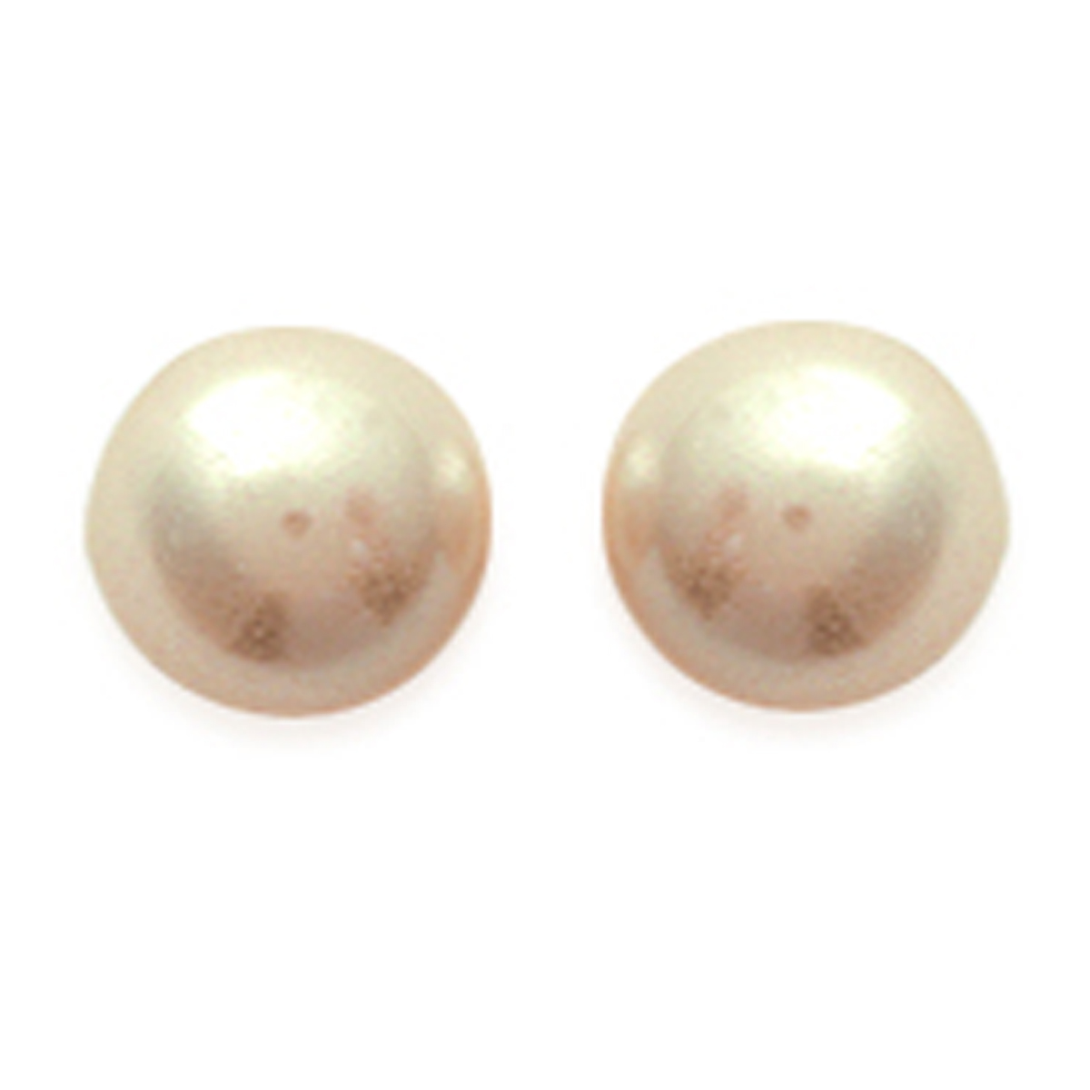Boucles Argent \'Perles\' ivoire -  8 mm - [E4763]