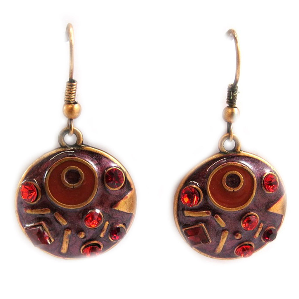 Boucles \'Rita\' Rouge  - [E5112]