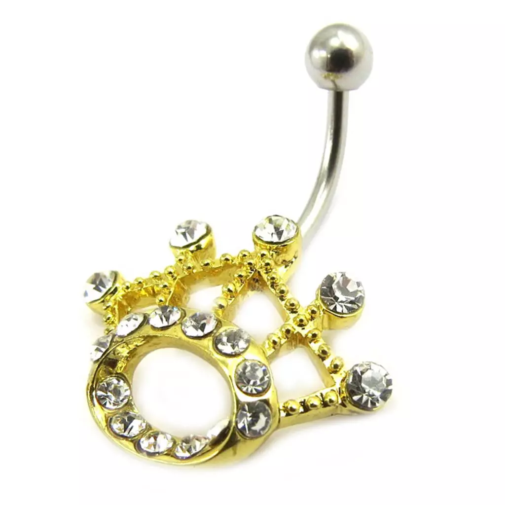 les trésors de lily Body Piercing 'Queen' Blanc Doré [E5115]