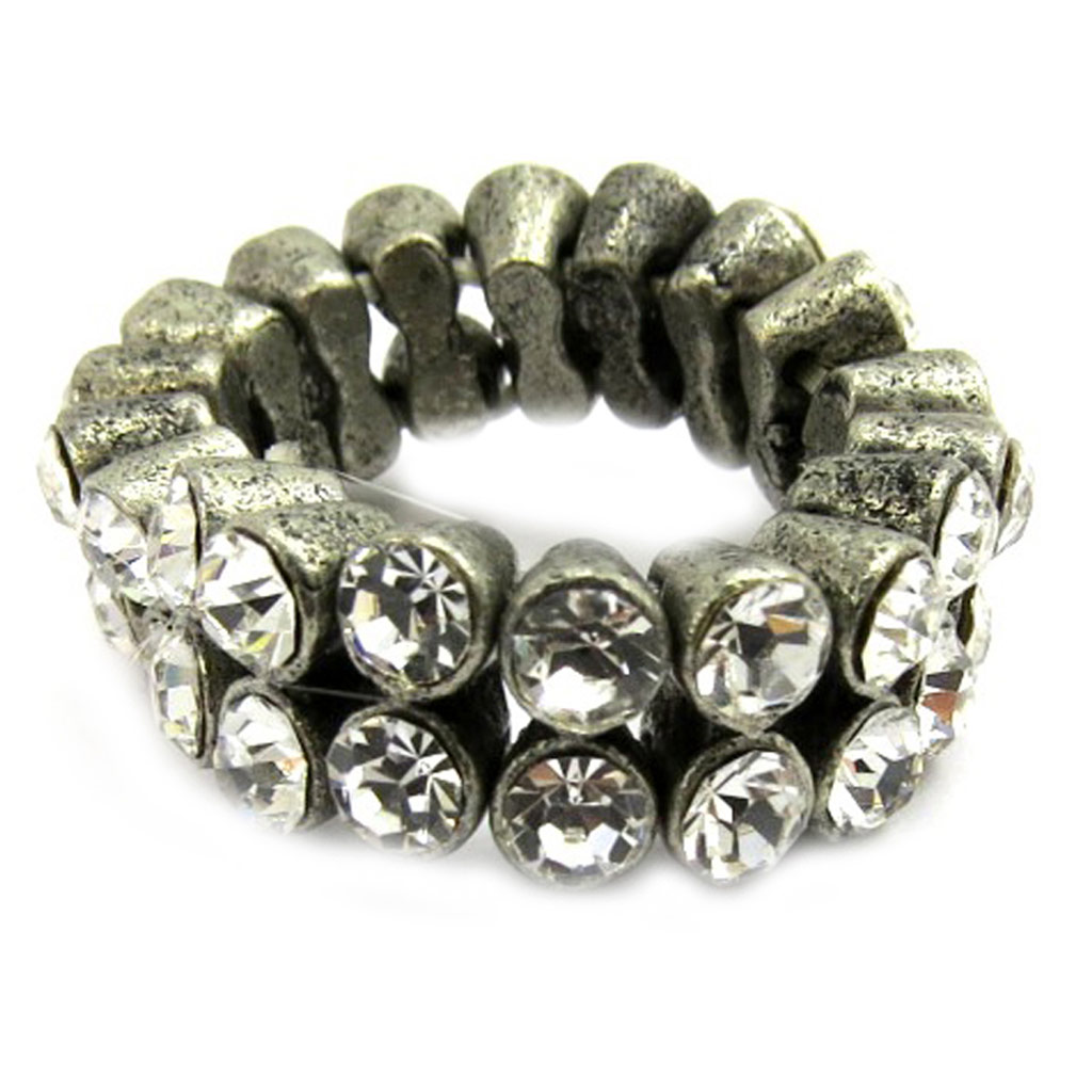 Bague \'Diamonds\' Blanc  - [E5132]