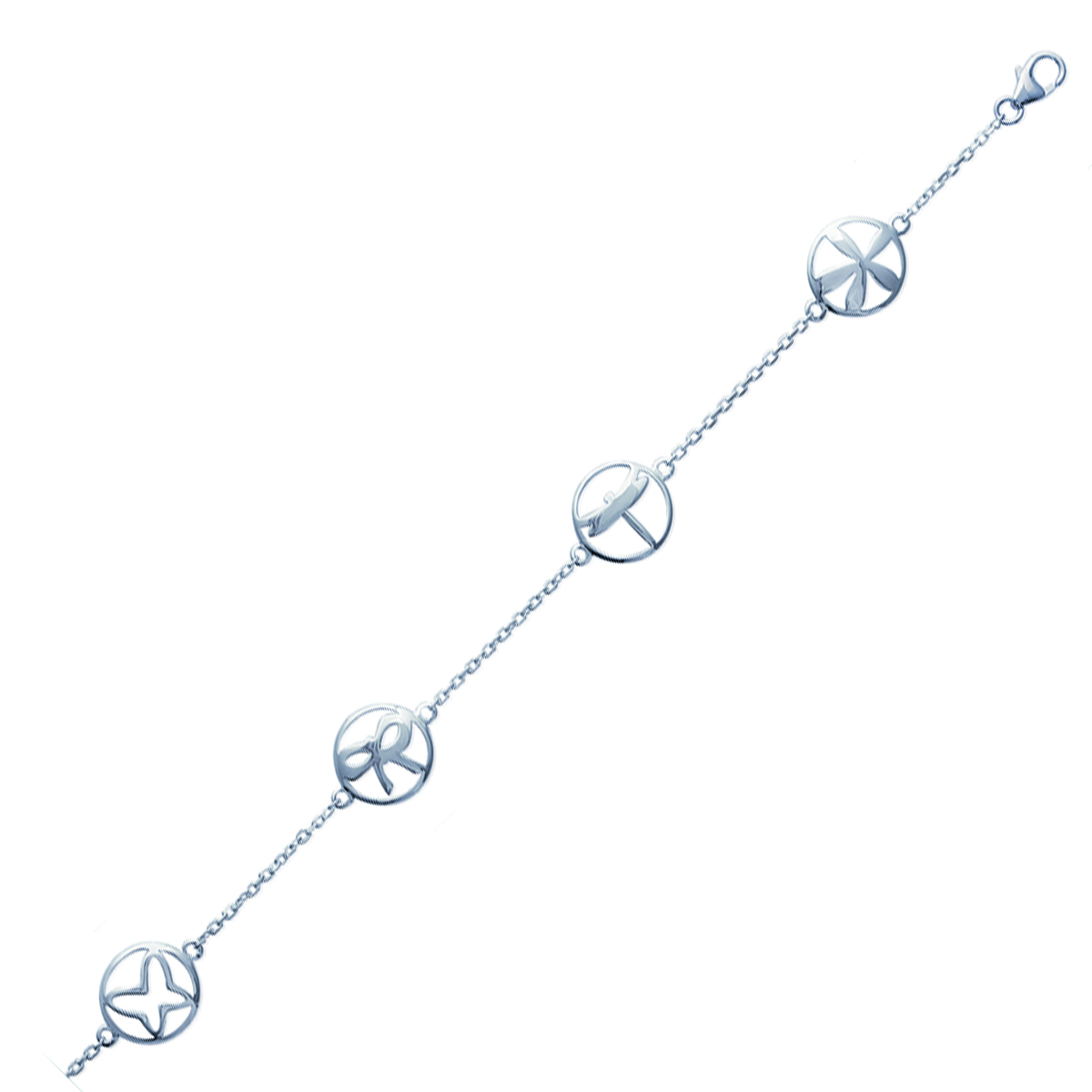 Bracelet Argent \'Bonheur\' argenté (rhodié) - 12 mm - [K3379]