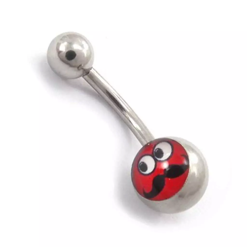 les trésors de lily Body Piercing 'Moustache' rouge [J8941]