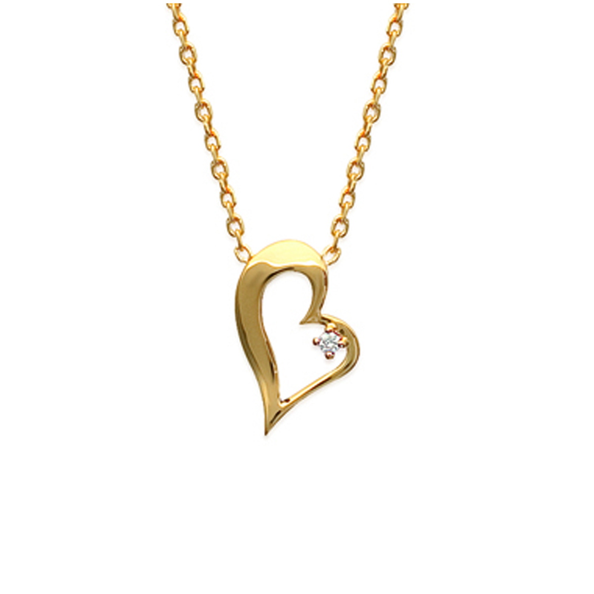 Collier Plaqué-Or \'Love\' blanc doré - 17x13 mm - [G1224]