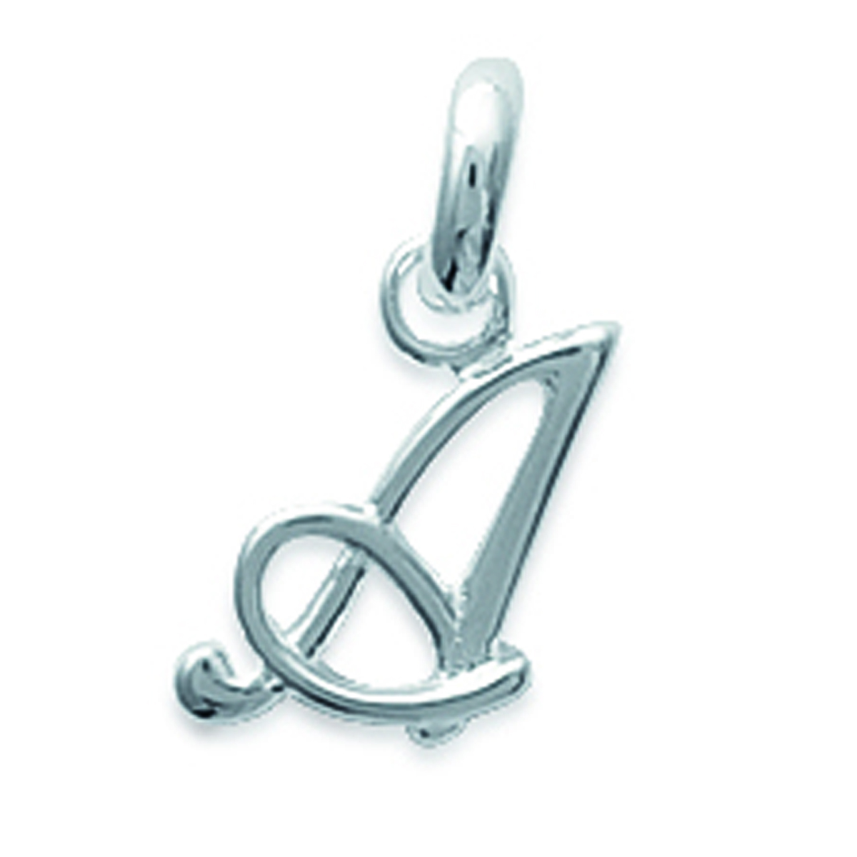 Pendentif Argent \'Lettre A\' argenté - 10x10 mm - [B7906]