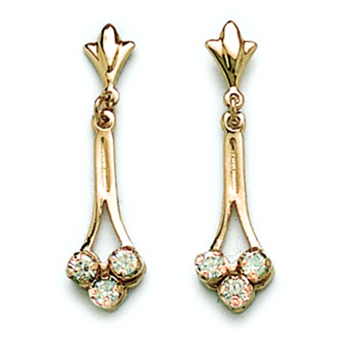 Boucles Plaqué Or \'Vinci\' Blanc doré - 25x6 mm - [F1321]