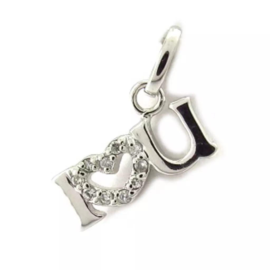 les trésors de lily Pendentif Argent 'Love' I love You [K6491]