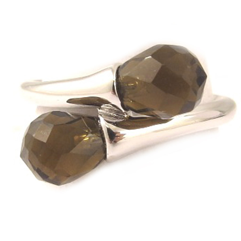 Bague Argent \'Caresse\' Marron - [D4568]