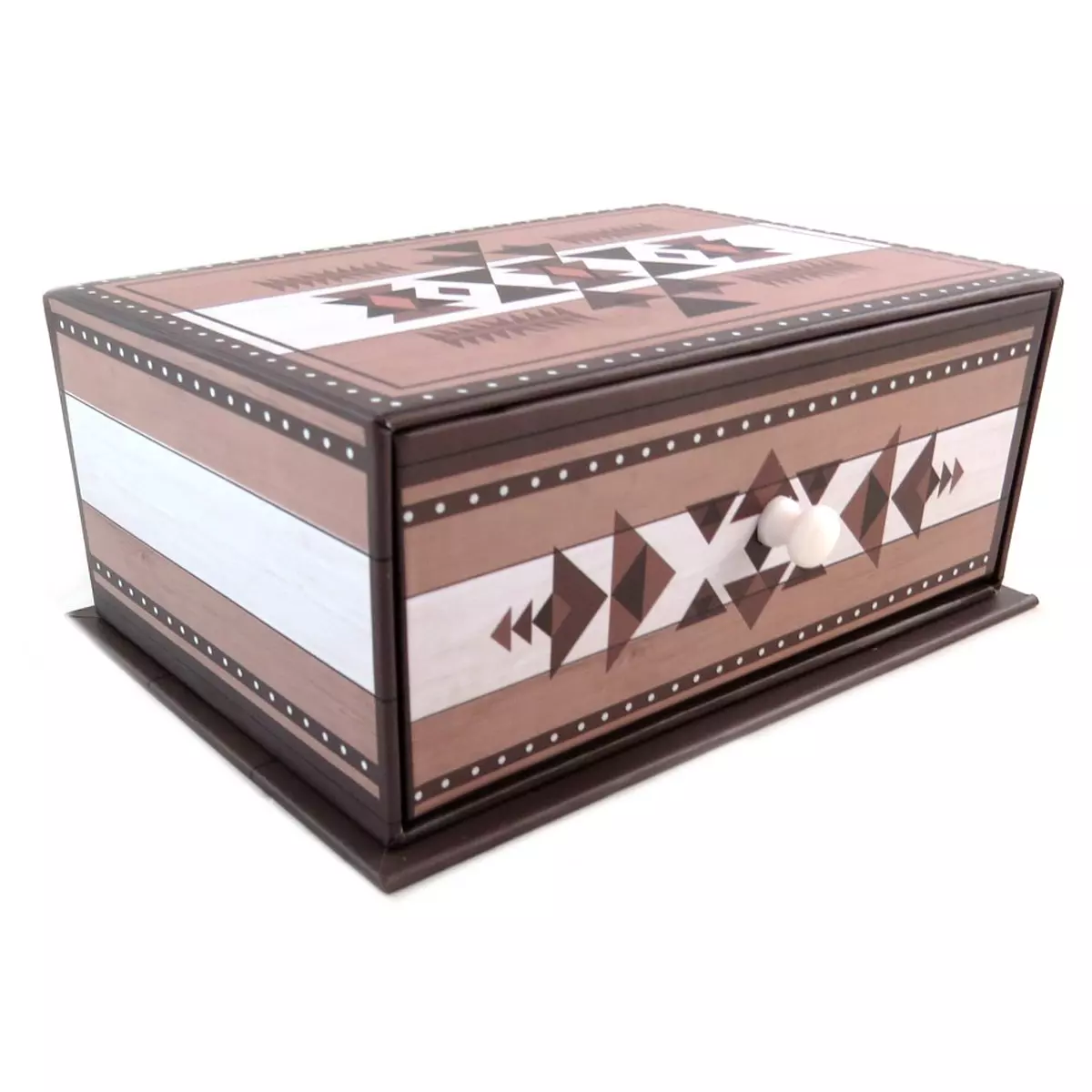 les trésors de lily Coffret à Bijoux 'Boho' marron 16x115x65 cm [P9412]