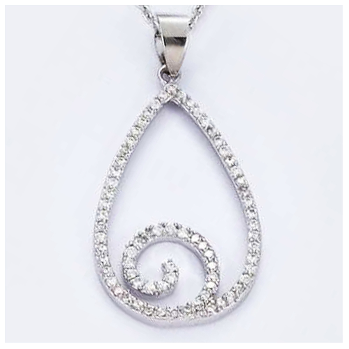 Pendentif Argent \'Déesse\' Blanc argenté (rhodié) - 30x18 mm - [I3619]