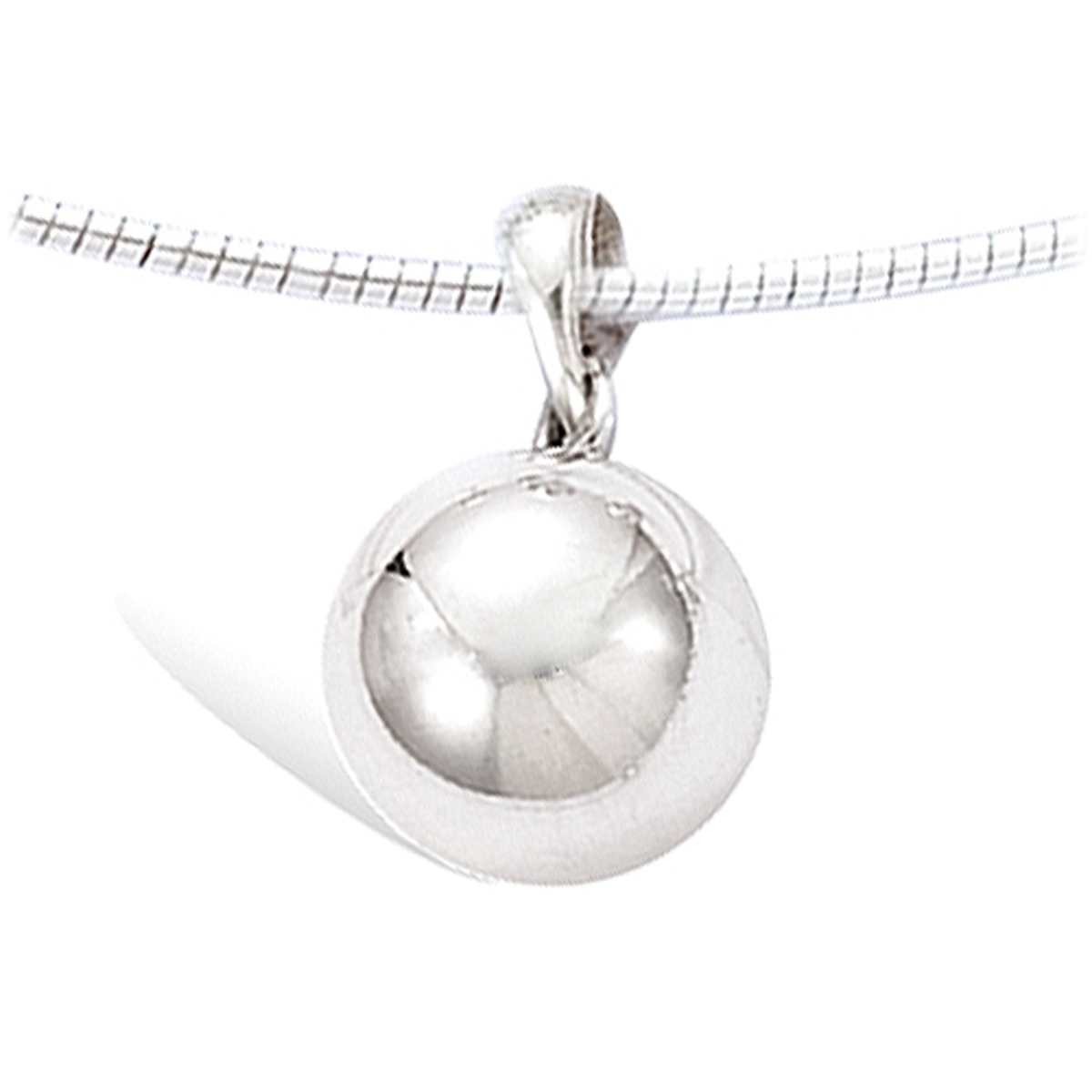 Pendentif Argent \'Billes\' argenté (rhodié) - 1 cm (boule entière) - [I3621]