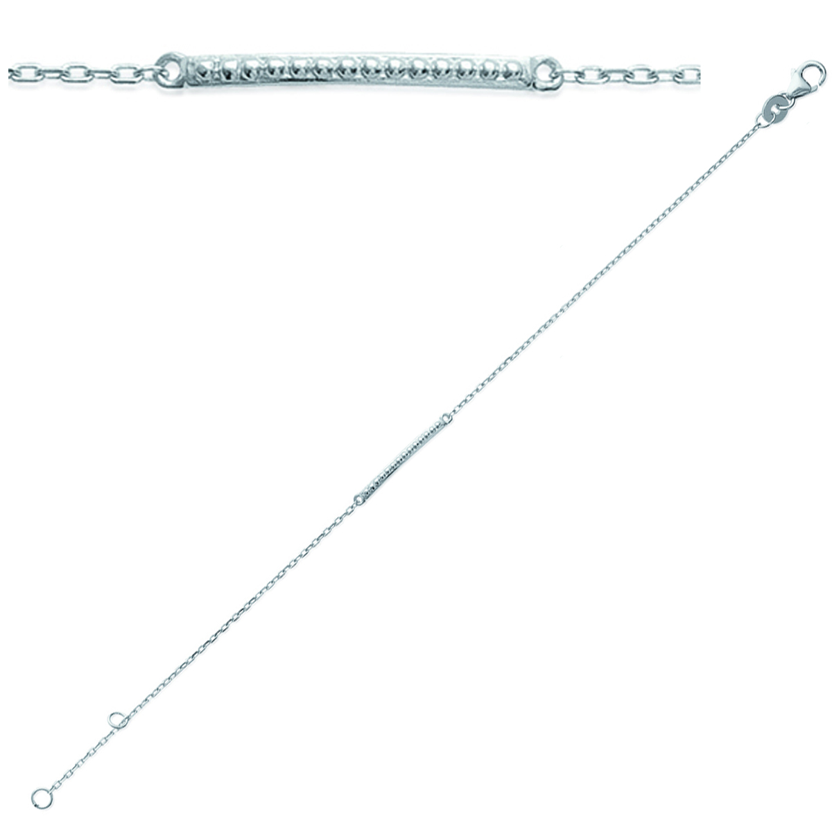 Bracelet Argent \'Chorégraphie\' argenté (rhodié) - 20x2 mm - [K3446]