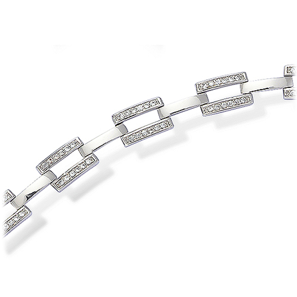 Bracelet Argent \'Déesse\' blanc argenté (rhodié) - 7 mm - [L4589]