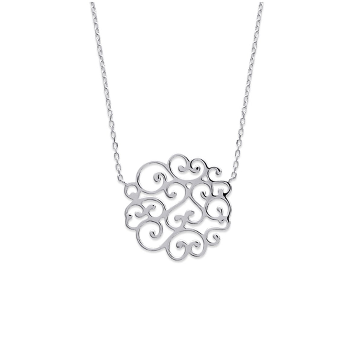Collier Argent \'Carmen\' argenté (rhodié) - 25 mm - [L4605]