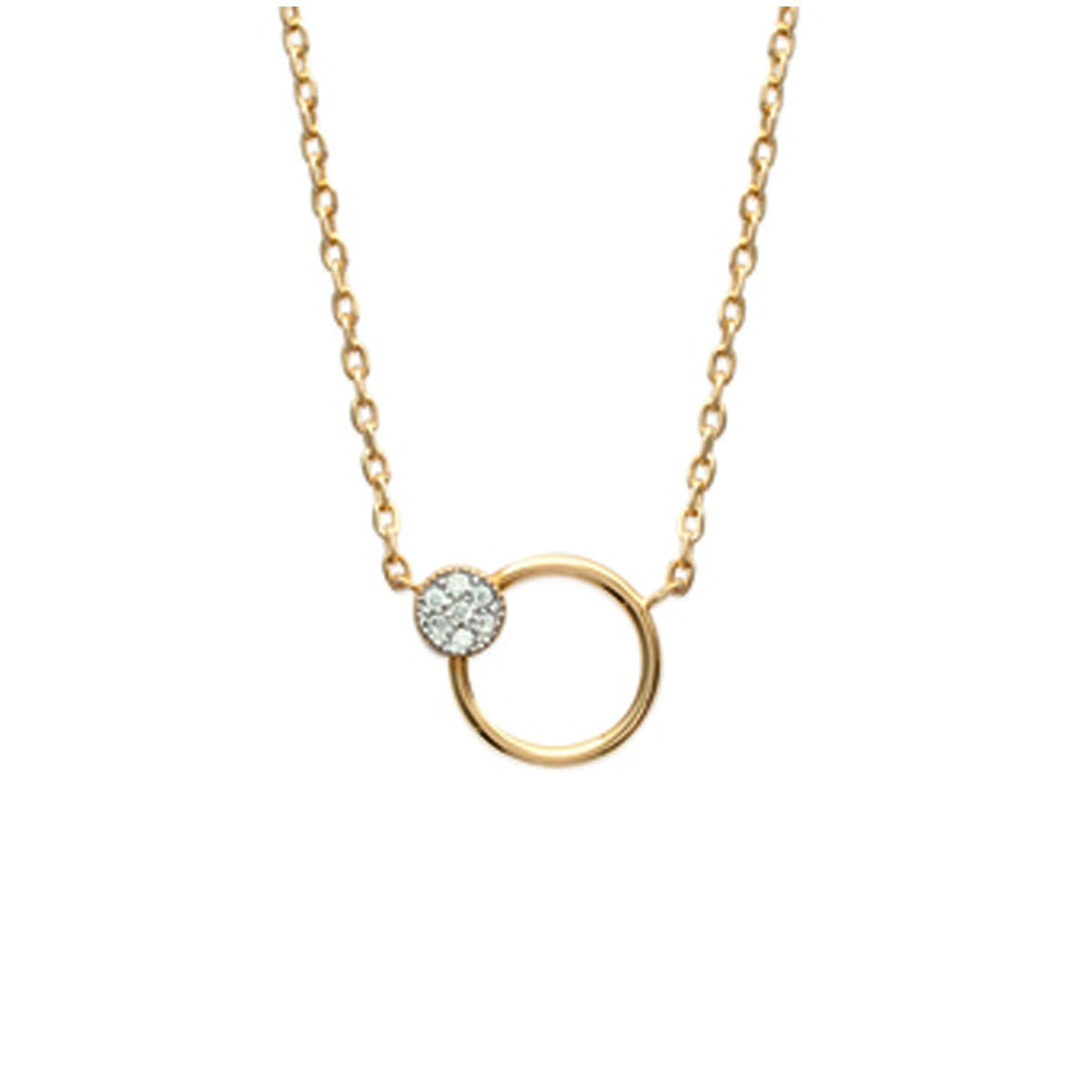 Collier Plaqué Or \'Sissi\' blanc doré - 12x10 mm - [L4618]