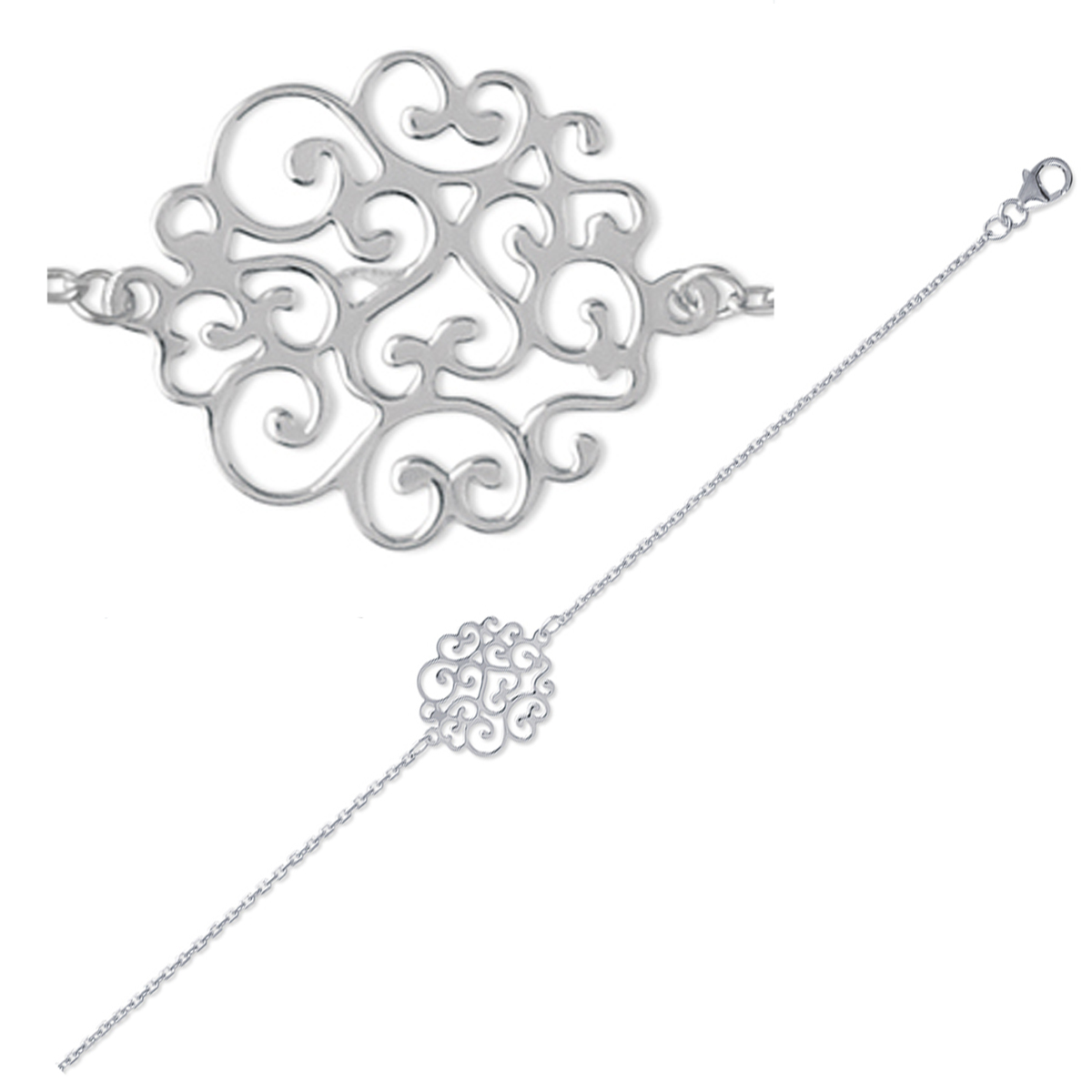 Bracelet Argent \'Carmen\' argenté (rhodié) - 16 mm - [L4626]
