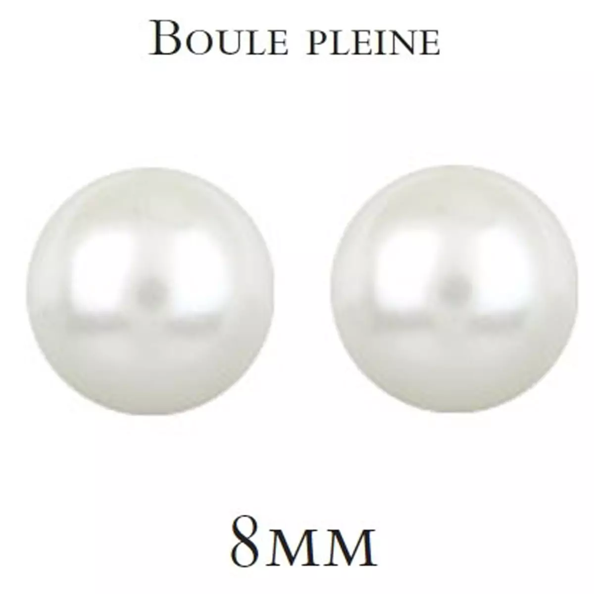 les trésors de lily Boucles argent 'Perla' blanc ivoire 8 mm [Q3968]