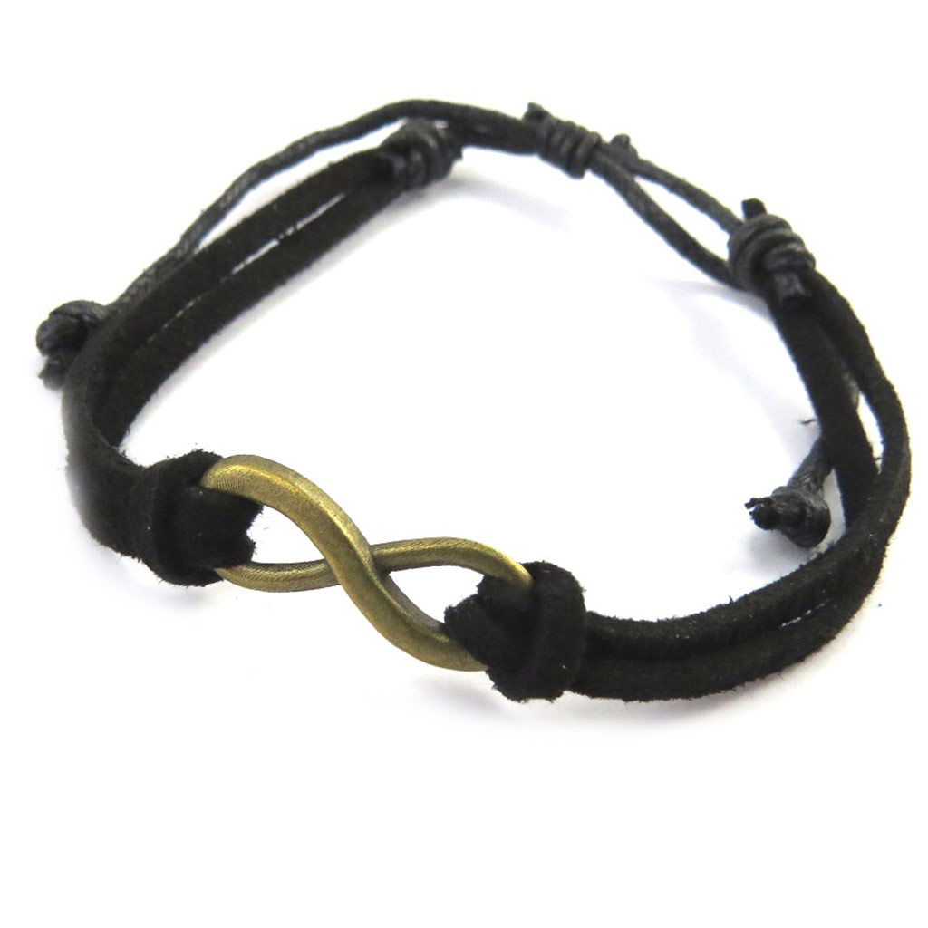 Bracelet ethnique \'Infini\' noir - [M6168]