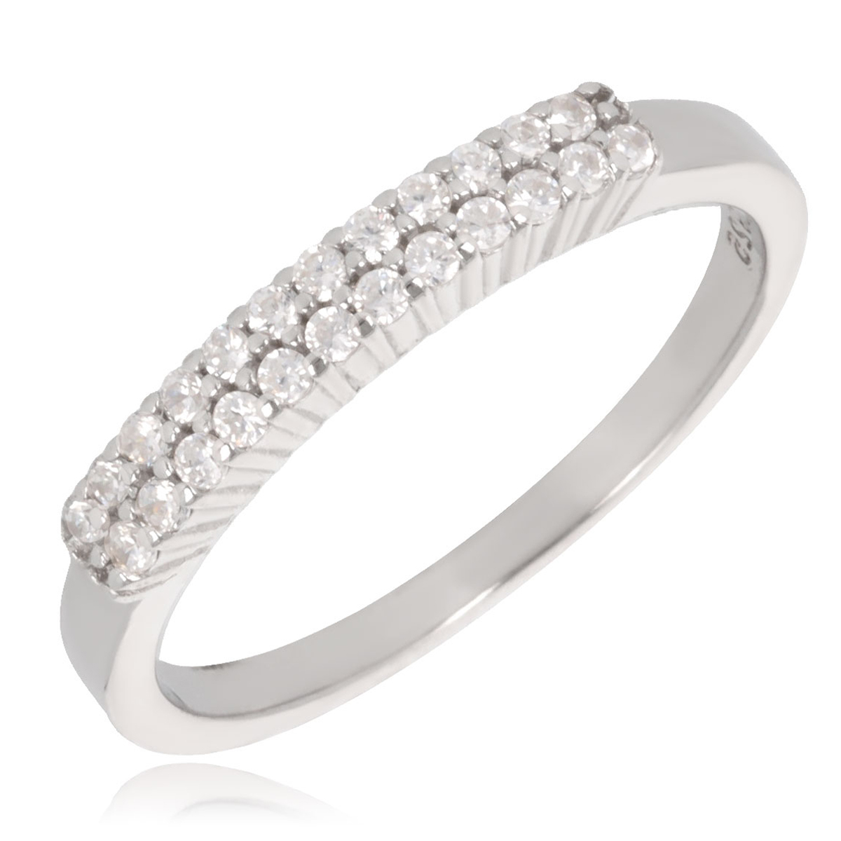 Bague Argent \'Sissi\' blanc argenté (rhodié) - 3 mm - [Q4006]