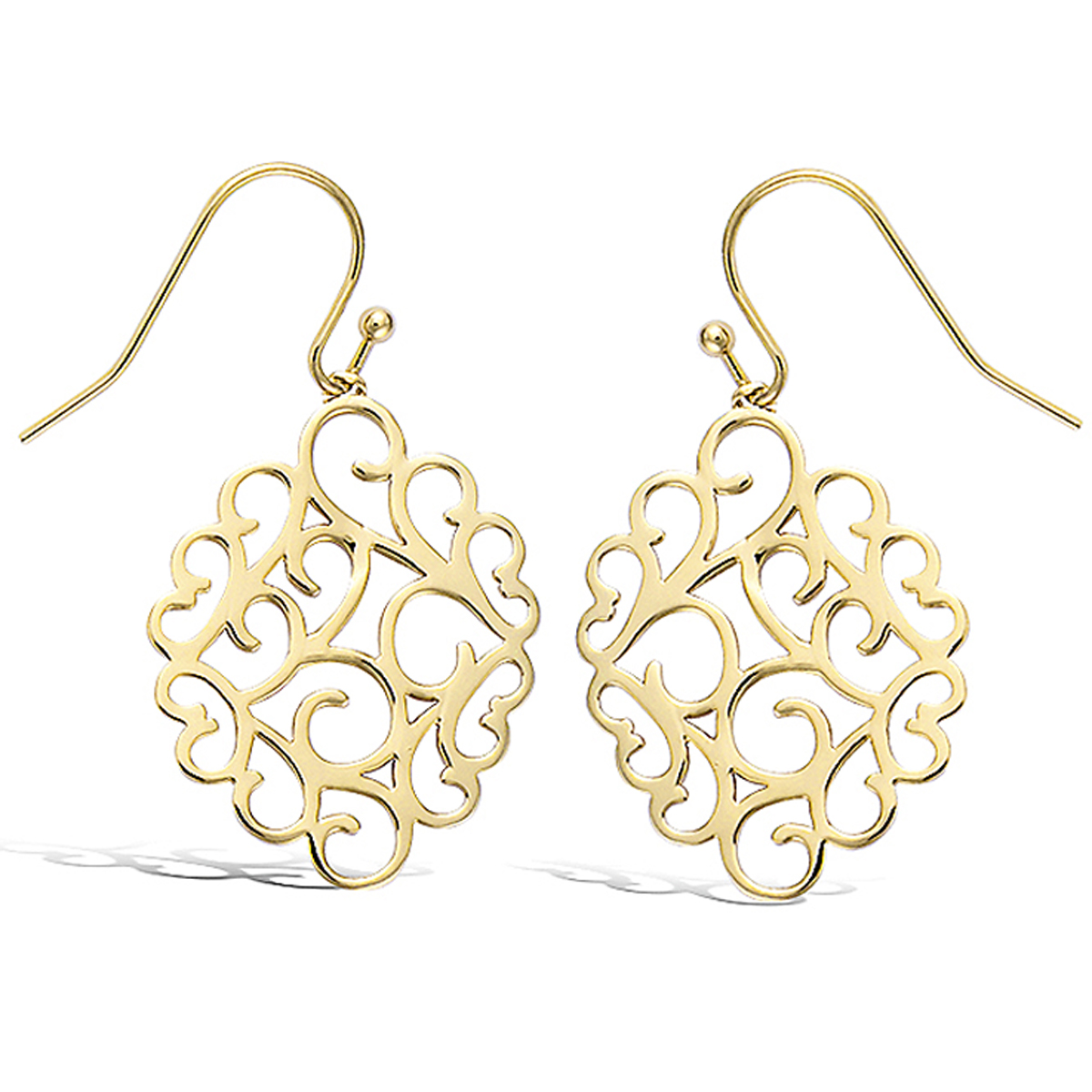 Boucles plaqué or \'Carmen\' doré - 39x20 mm - [M6191]