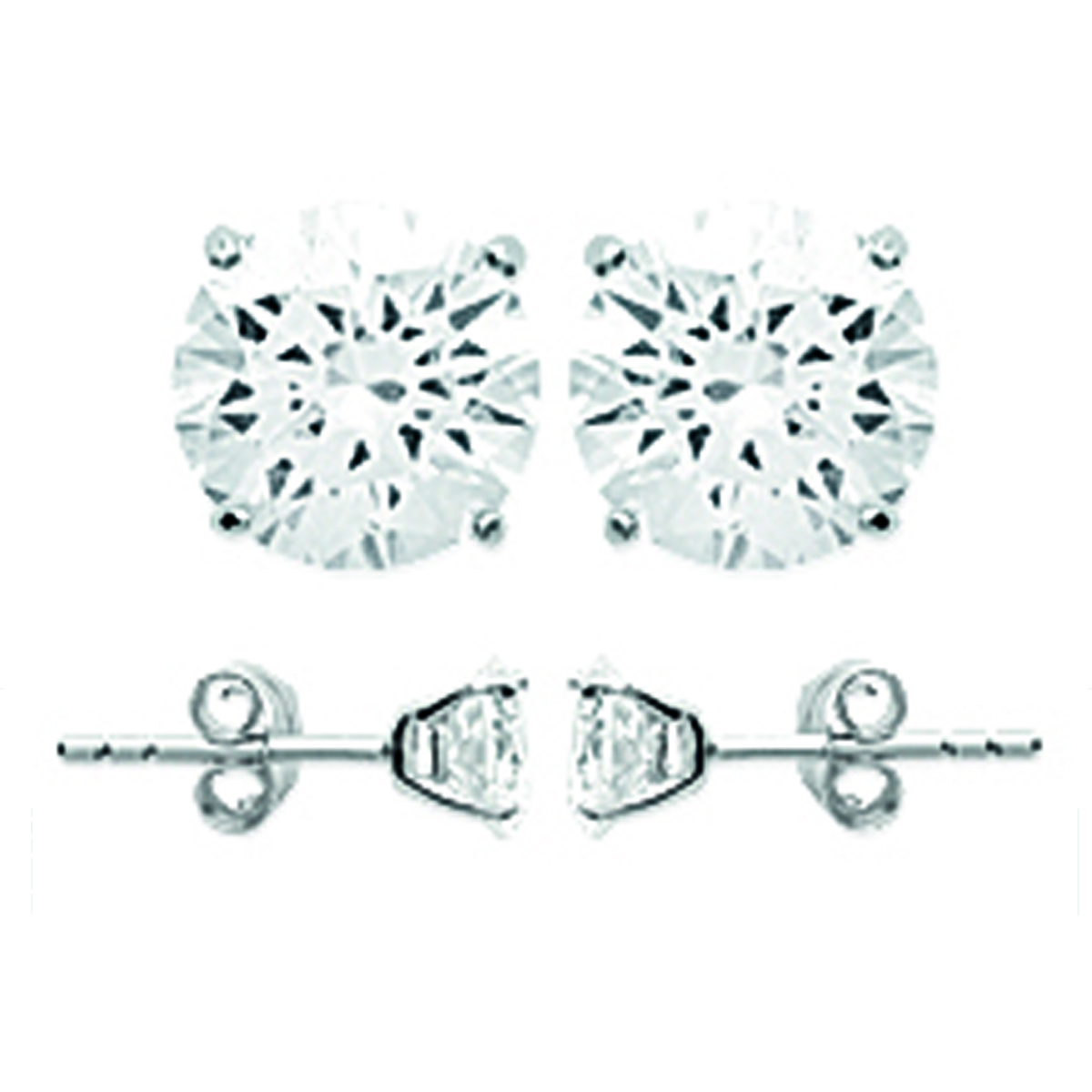 Boucles argent \'Essentiel\' blanc argenté (rhodié) - 6 mm - [L5025]