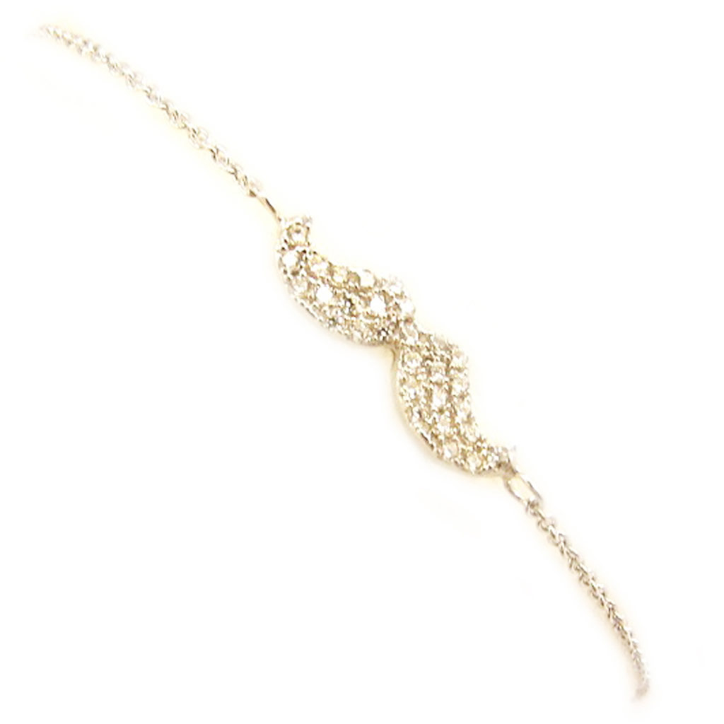 Bracelet Argent \'Moustache\' blanc - [L5153]