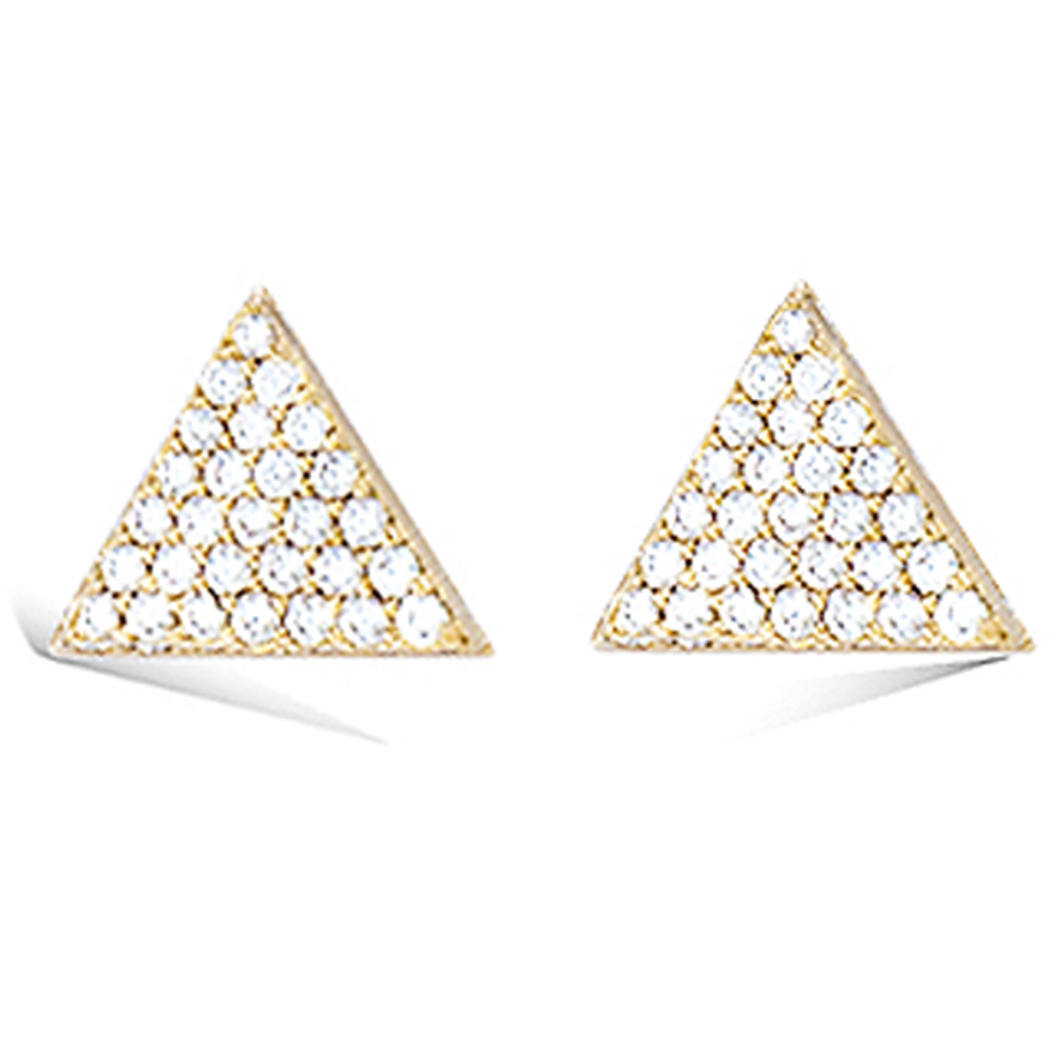 Boucles Plaqué Or \'Sissi\' blanc doré - 9x11 mm - [L7015]