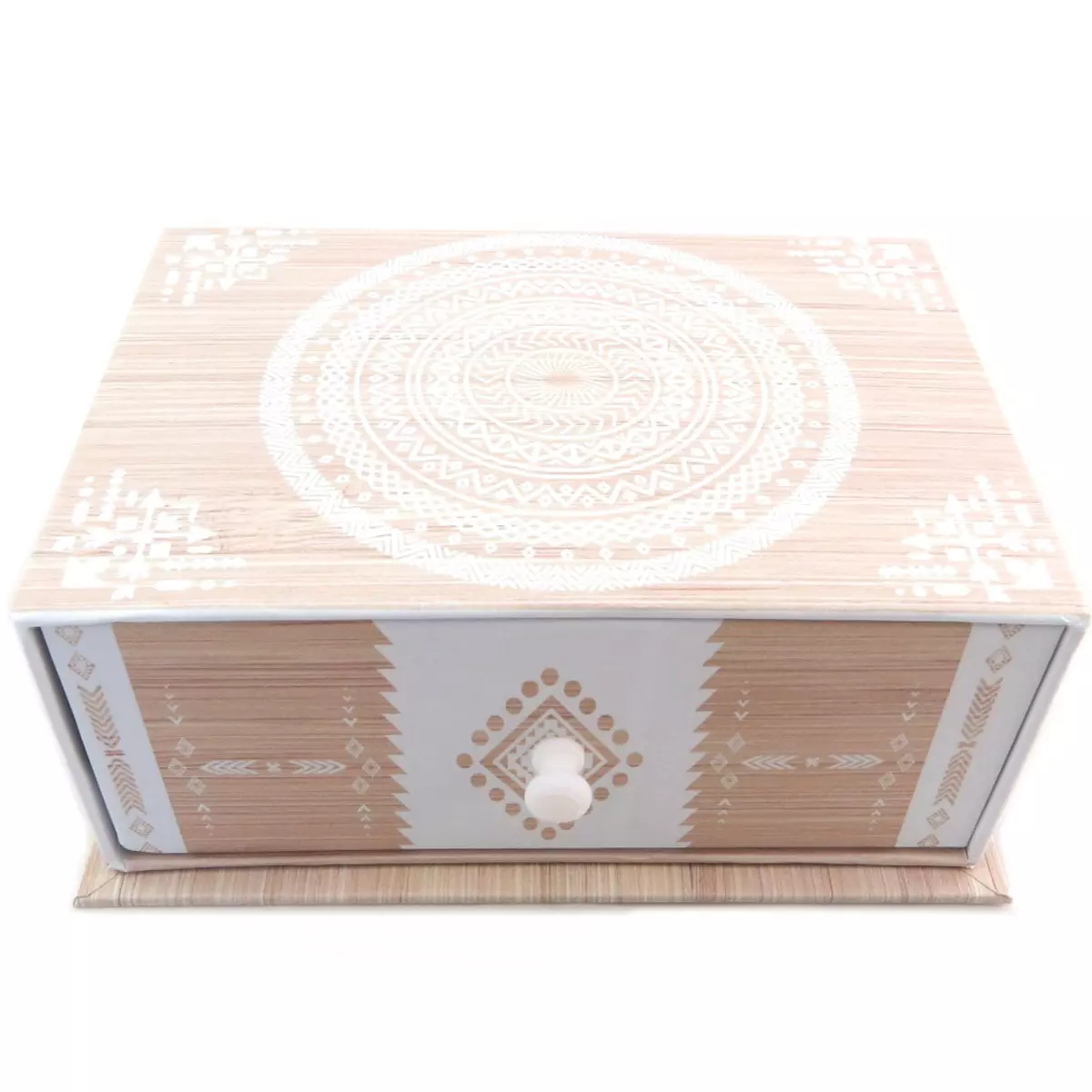 les trésors de lily Coffret à Bijoux 'Boho' beige 16x115x65 cm [P9418]