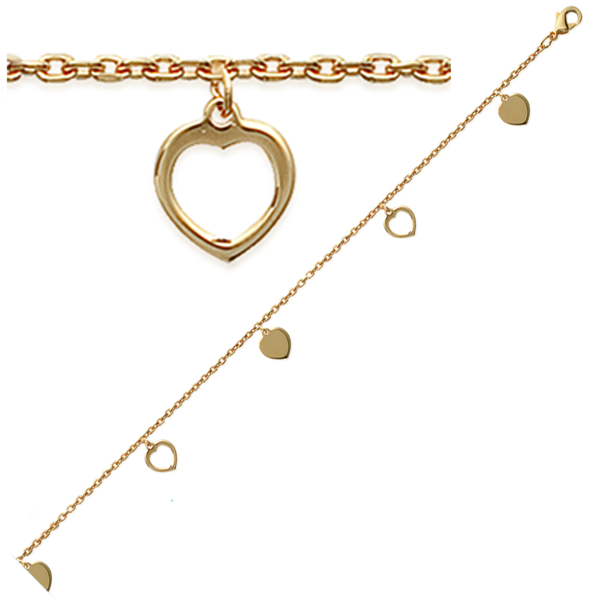 Bracelet Plaqué Or \'Chorégraphie\' doré (love) - 7 mm - [G1252]