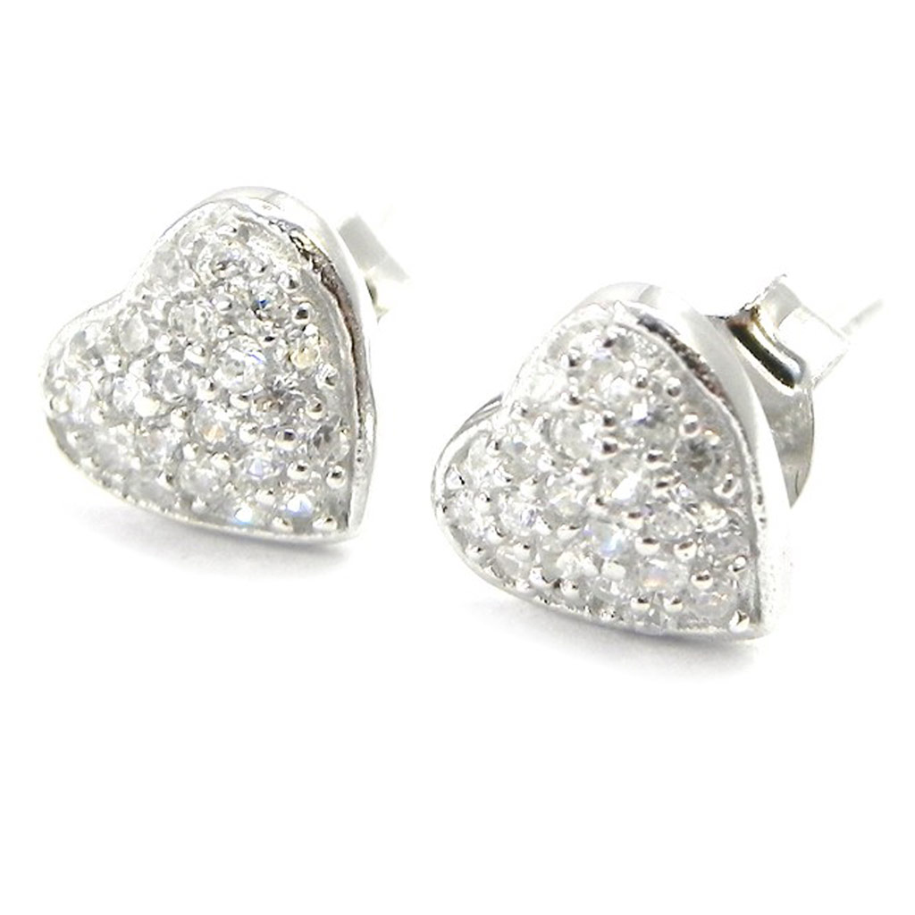 Boucles Argent \'Love Divine\' blanc  - [I3685]