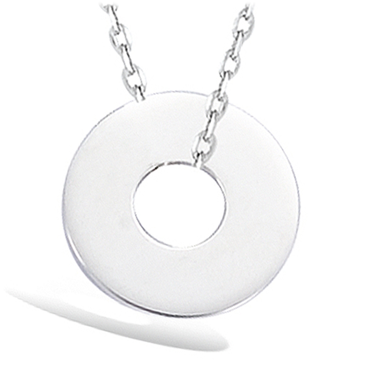 Collier Argent \'Zen\' argenté (rhodié) - 15 mm - [I3686]