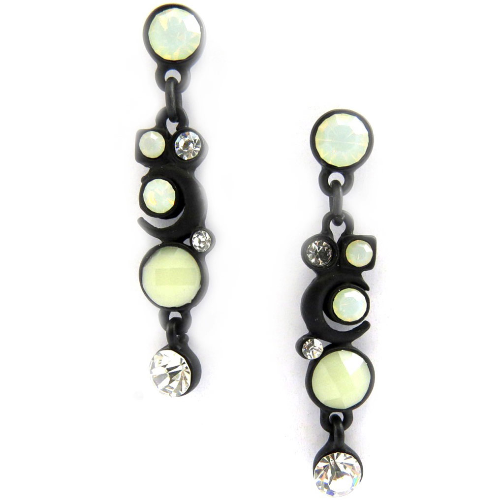 Boucles Créateur \'Sissi\' blanc noir - [G8749]