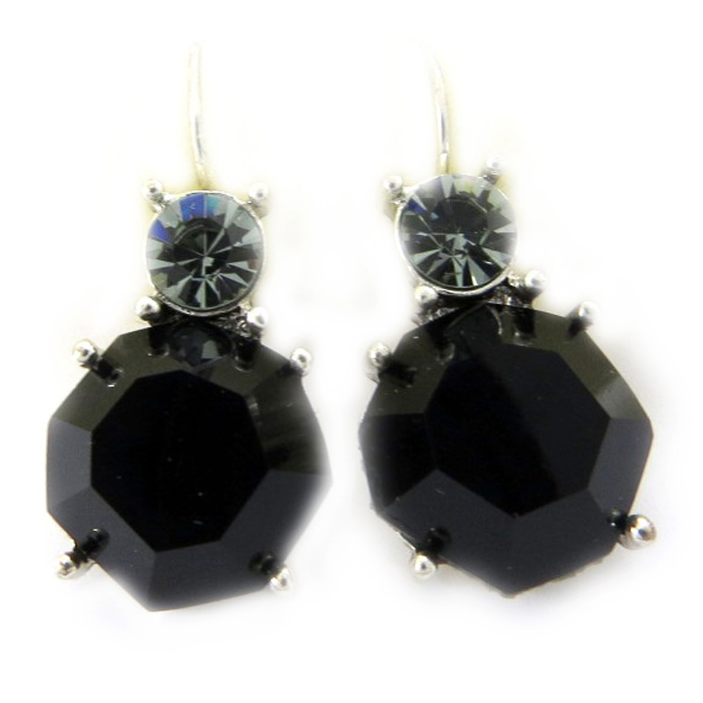 Dormeuses Créateur \'Sissi\' noir gris - [G8755]