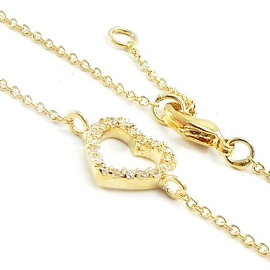 Bracelet Plaqué or \'Love\' blanc doré - 10x10 mm - [I3698]