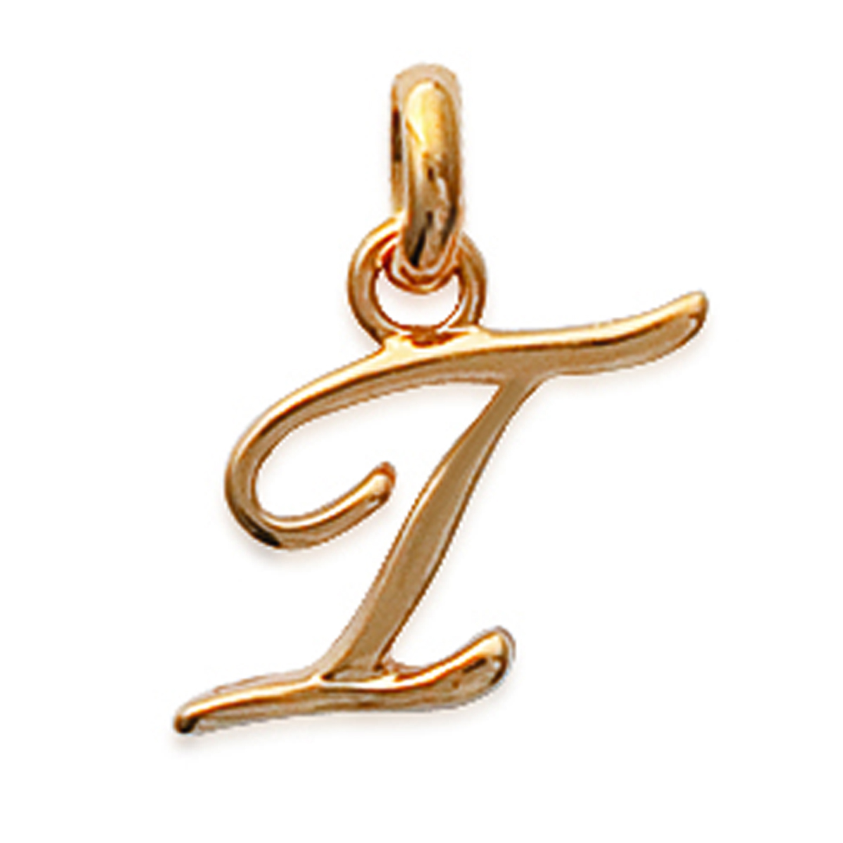Pendentif Plaqué Or \'Lettre I\' doré - 12x13 mm - [K3662]