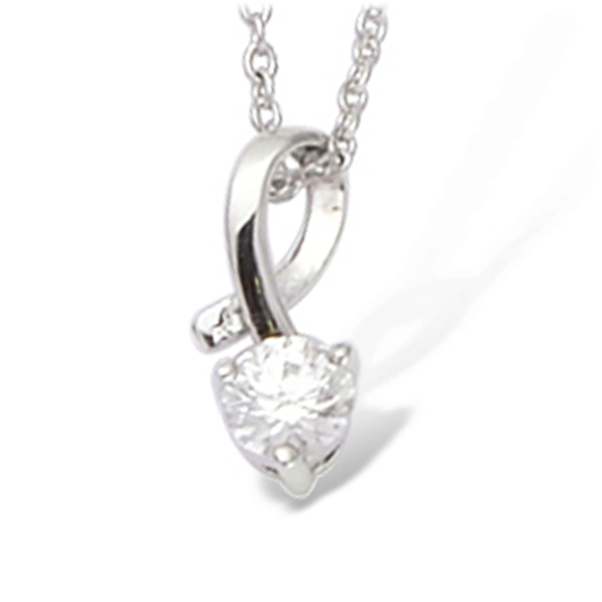 Pendentif Argent \'Câlin\' Blanc argenté (rhodié) - 12x5 mm - [L1800]