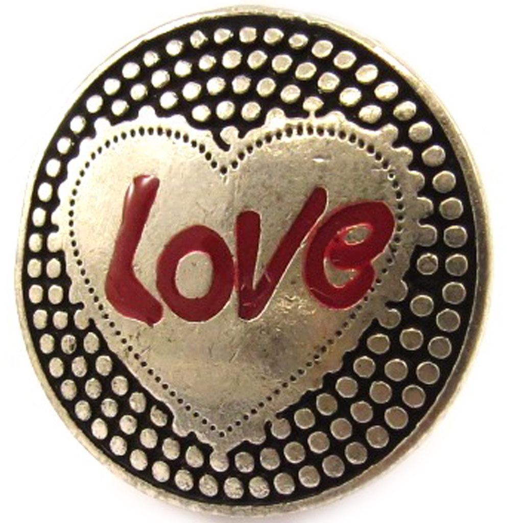 Bague Créateur \'Love\' Rouge Argenté  - [E5848]