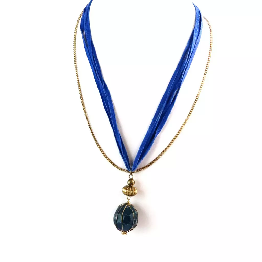 les trésors de lily Collier 'Minéralia' bleu doré [N8862]