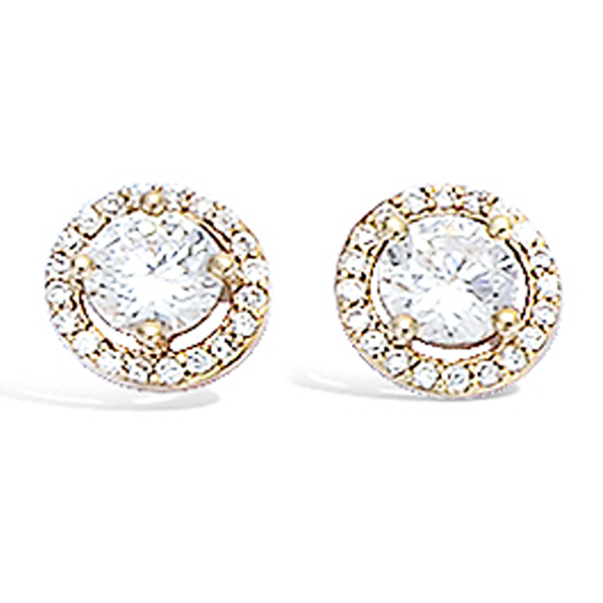 Boucles Plaqué Or \'Déesse\' blanc doré - 9 mm - [L1814]