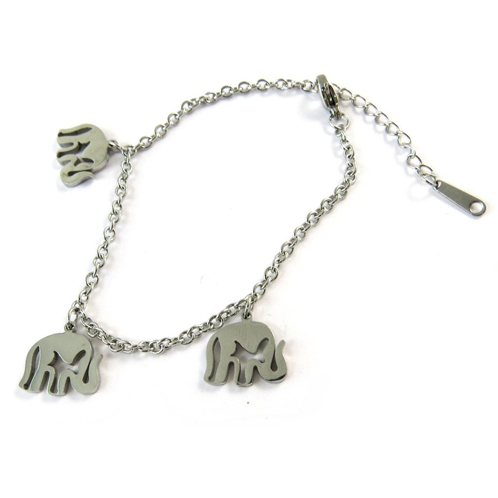 Bracelet acier \'Elephant\' gris - [N8882]