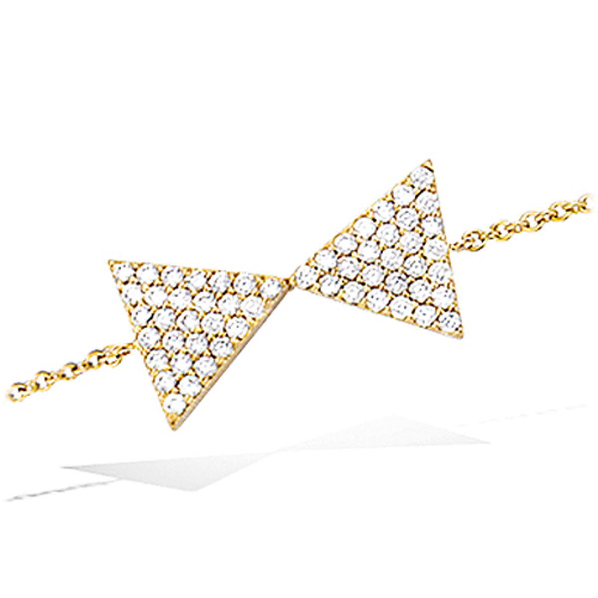 Bracelet Plaqué or \'Noeud Romantique\' blanc doré - 17x10 mm - [L7047]