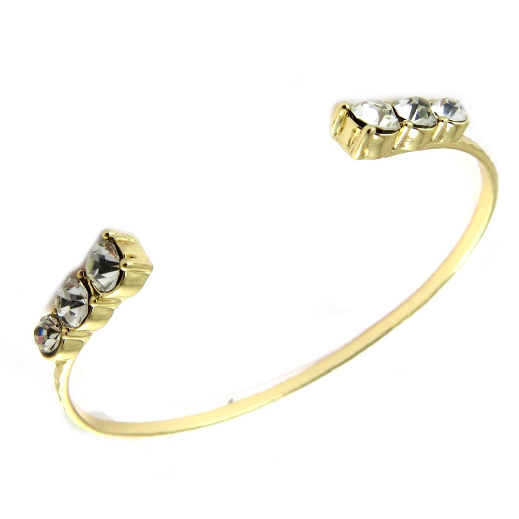 Bracelet créateur \'Sissi\' blanc doré - [N8890]