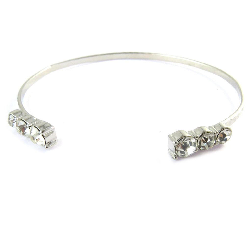 Bracelet créateur \'Sissi\' blanc argenté - [N8891]