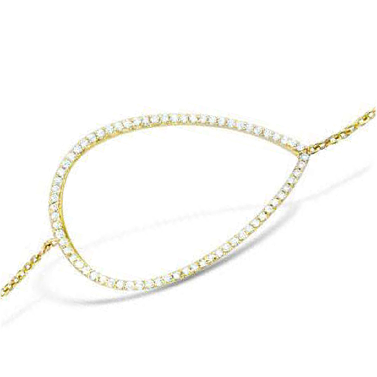 Bracelet Plaqué or \'Sissi\' blanc doré - 30x20 mm - [L7050]