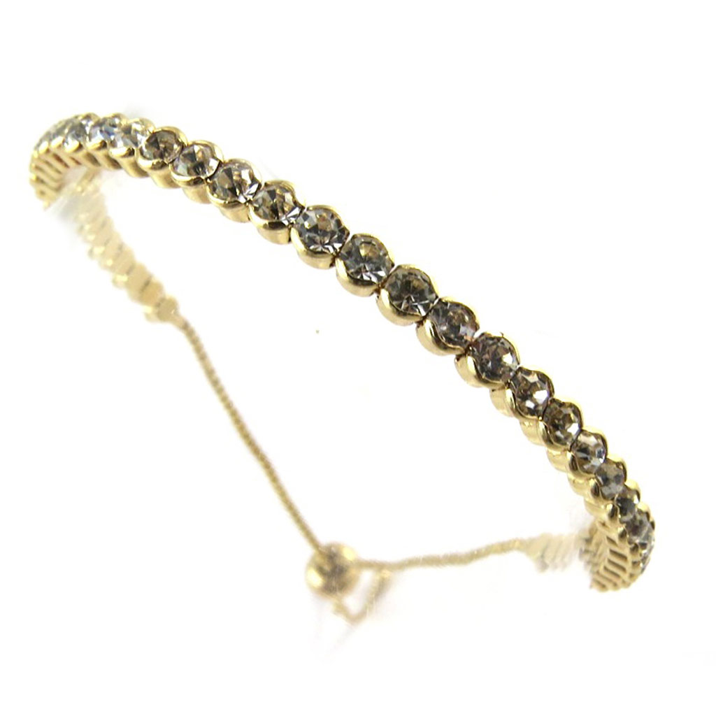 Bracelet créateur \'Sissi\' blanc doré - [N8893]